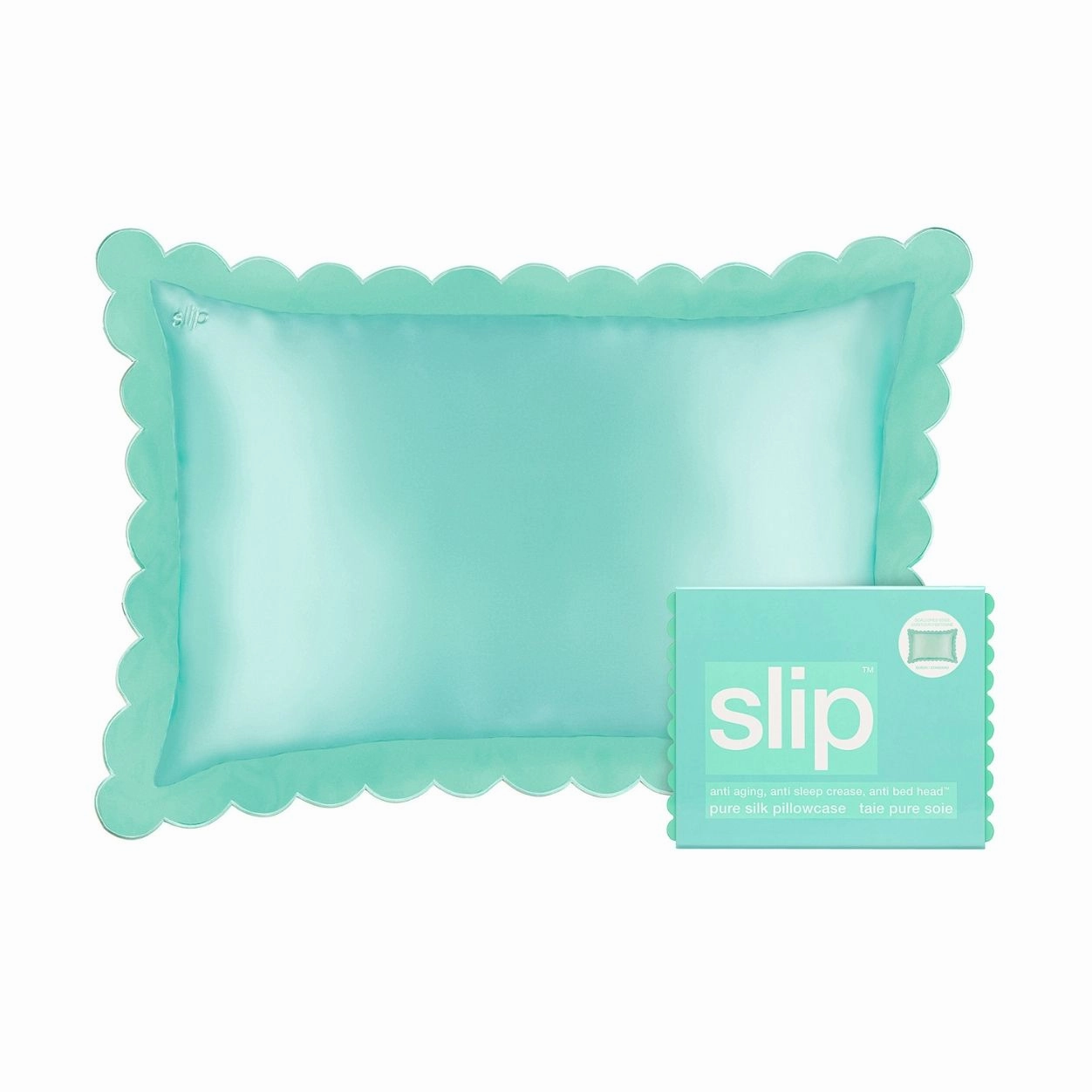 Pure Silk Queen Pillowcase With Scalloped Edge Biggest Savings Now