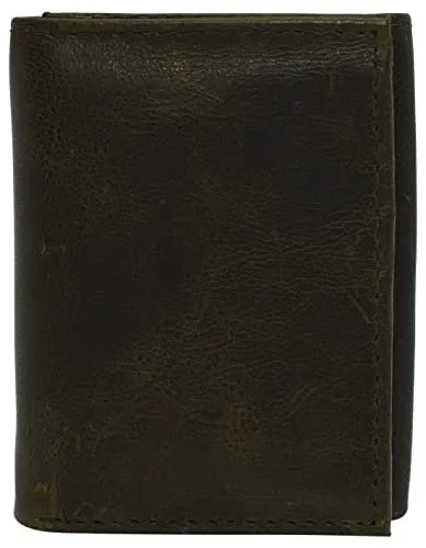 Real Cowhide Leather Wallets For Men Rfid Blocking Slim Trifold Wallet With Id & Card Slots Limited Stock Hot Deal Limited Time Discount