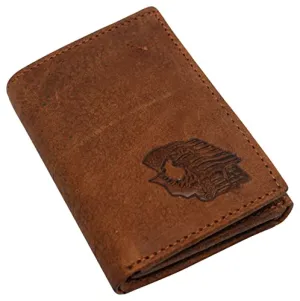 Real Leather Men'S Rfid Blocking Trifold Wallet With Outside Id Window Logo Gift Wallets For Men Limited Stock Hot Deal Best Price Online