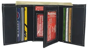 Real Vintage Leather Wallets For Men - Rfid Blocking Classic Trifold Wallet With Card Slots Best Price Online