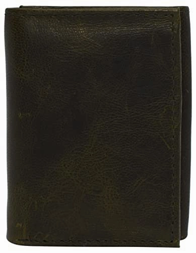 Real Cowhide Leather Wallets For Men Rfid Blocking Slim Trifold Wallet With Id & Card Slots Limited Stock Hot Deal Limited Time Discount