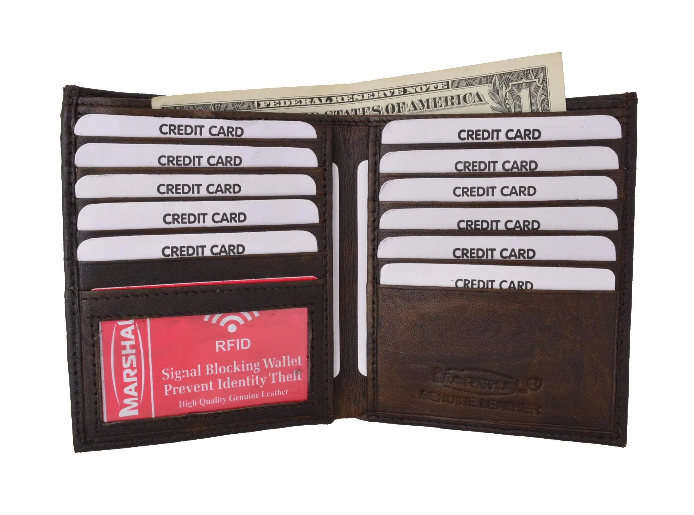 Shop Hot Picks Rfid Blocking Bifold Hipster Credit Card Wallet Premium Lambskin Crocodile Pattern Leather Rfidp2502Cr (C)