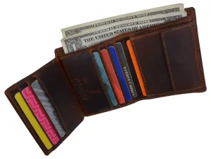 Today Only Special Weekend Sale Special Rfid Blocking Bifold Trifold Hybrid Crazy Horse Leather Mens Wallet By Cazoro