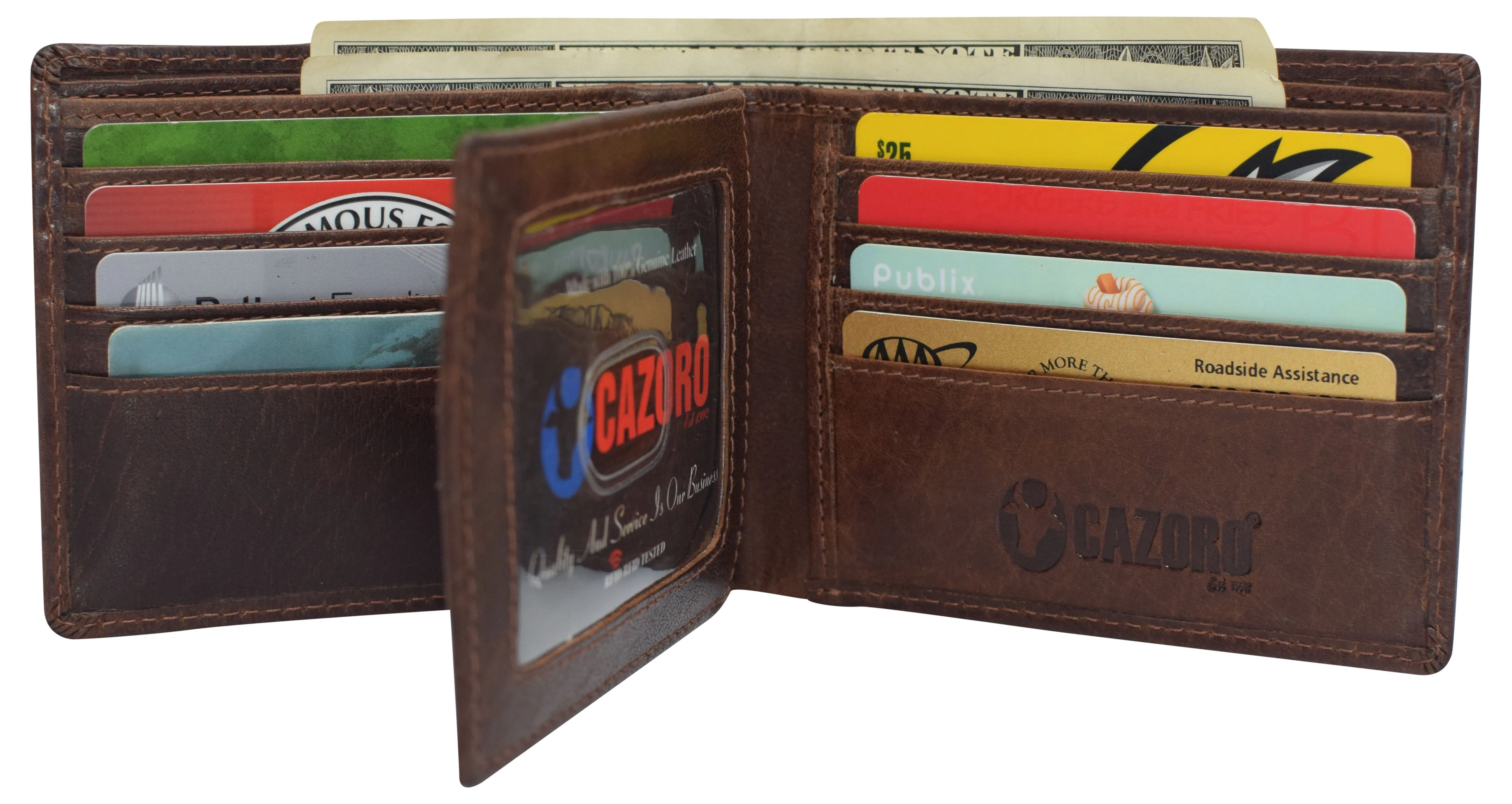 Perfect Gift Offer Rfid Blocking Bifold Vintage Buffalo Leather Wallet For Men With Center Flap Id