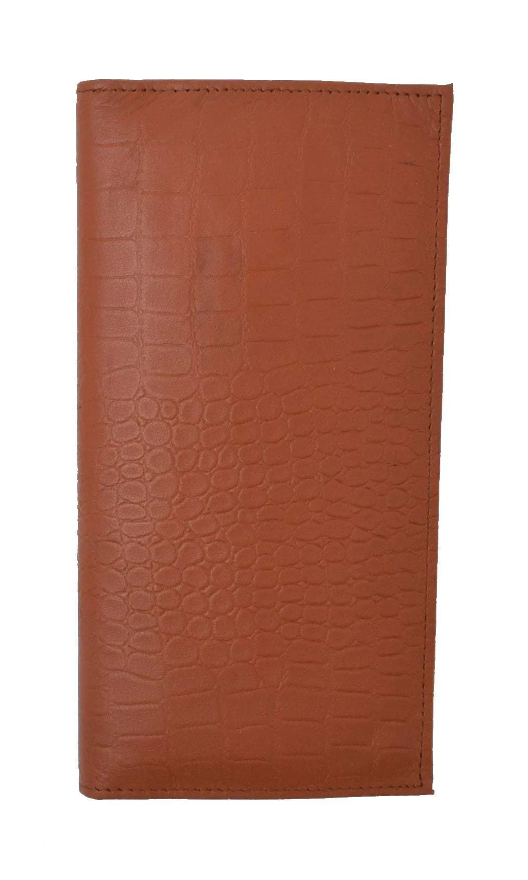 Today Only Hot Pick Rfid Blocking Brand New Hand Crafted Premium Genuine Soft Leather Simple Checkbook Cover Croco Pattern Rfidp156Cr (C)
