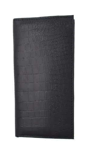 Rfid Blocking Brand New Hand Crafted Premium Genuine Soft Leather Simple Checkbook Cover Croco Pattern Rfidp156Cr (C) Grab Your Hot Pick