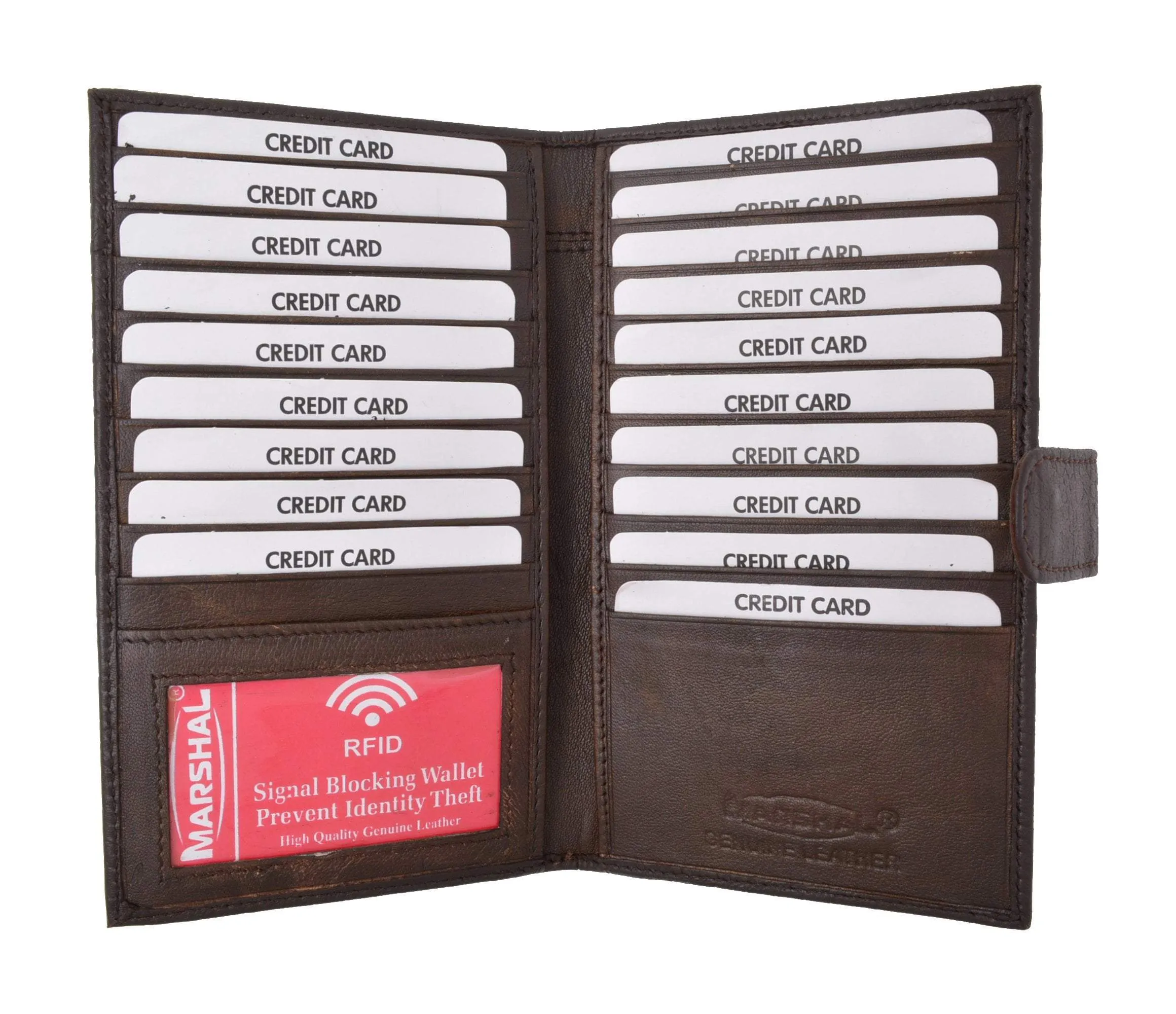 Rfid Blocking Crocodile Pattern Premium Leather Credit Card Holder Wallet 19 Card Slots   1 Id Window With Snap Closure Rfidp1629Cr (C) Hot Pick Online Special Savings Today