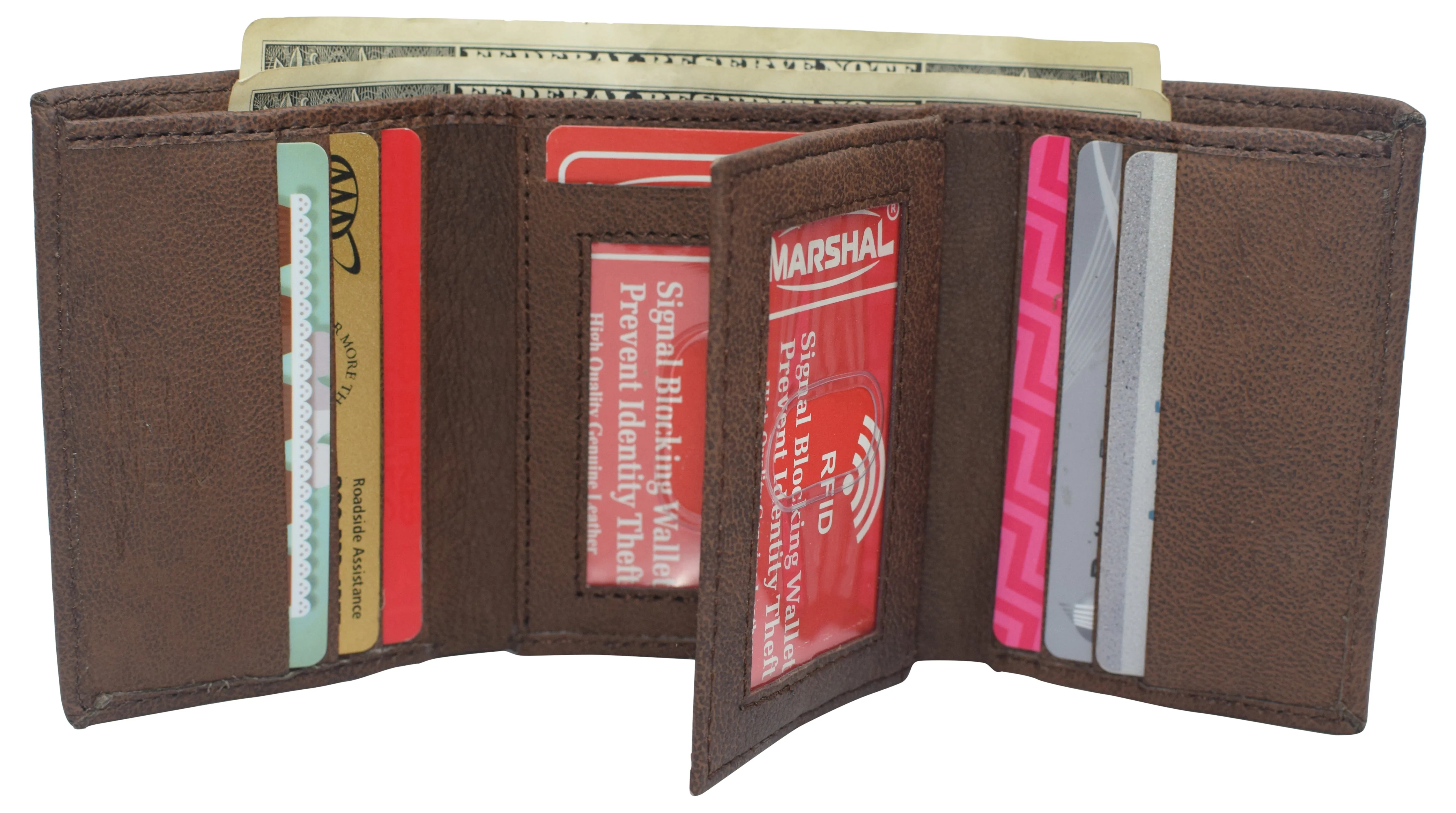 Todays Mega Savings Rfid Blocking Genuine Leather Wallet Extra Capacity Classic Trifold Wallet For Men