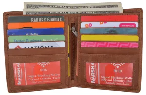 Daily Hot Deal Weekend Specials Rfid Blocking Hunter Leather Bifold Slim Hipster Credit Card Double Id Vintage Wallet