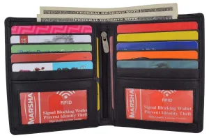 Weekend Specials Rfid Blocking Hunter Leather Bifold Slim Hipster Credit Card Double Id Wallet