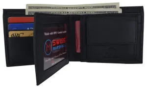 Last Chance Steal Limited Time Hot Deal Rfid Blocking Men'S Bifold Premium Leather Credit Card Id Holder Wallet With Coin Pouch By Swiss Marshall