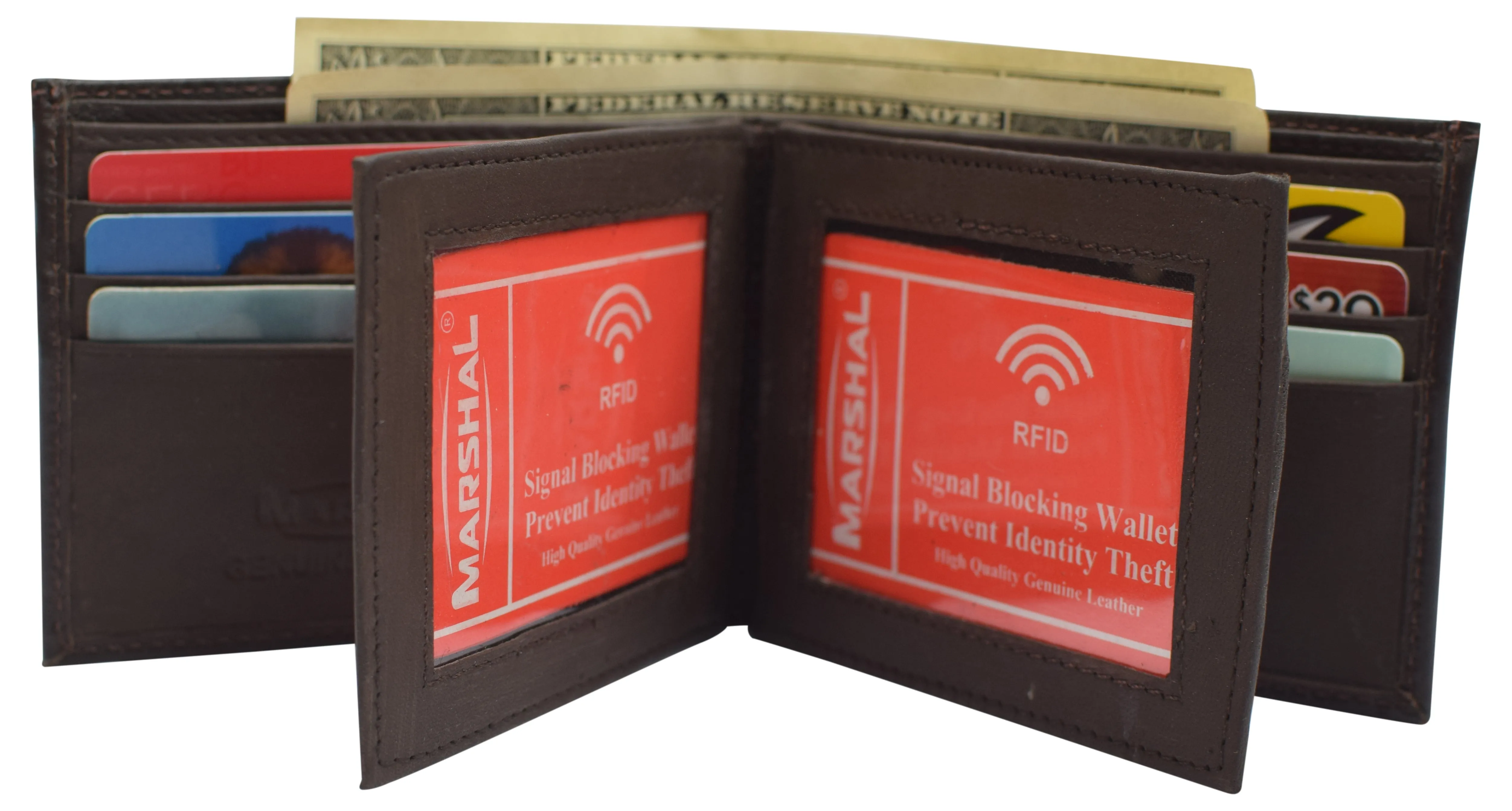 Rfid Blocking Men'S Leather Wallet Bifold Multi Card Id Holder Best Price Online