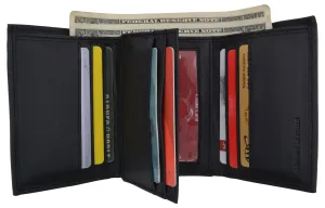 Biggest Savings Now Rfid Blocking Men'S Premium Leather Trifold Flap Id Card Holder Wallet