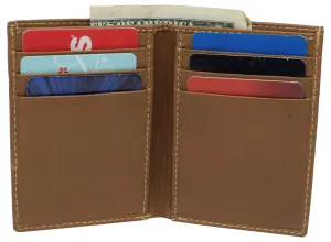 Rfid Blocking Mens Slim Bifold Wallet Genuine Leather Front Pocket Multi Card Holder Tan Shop Grab Offer