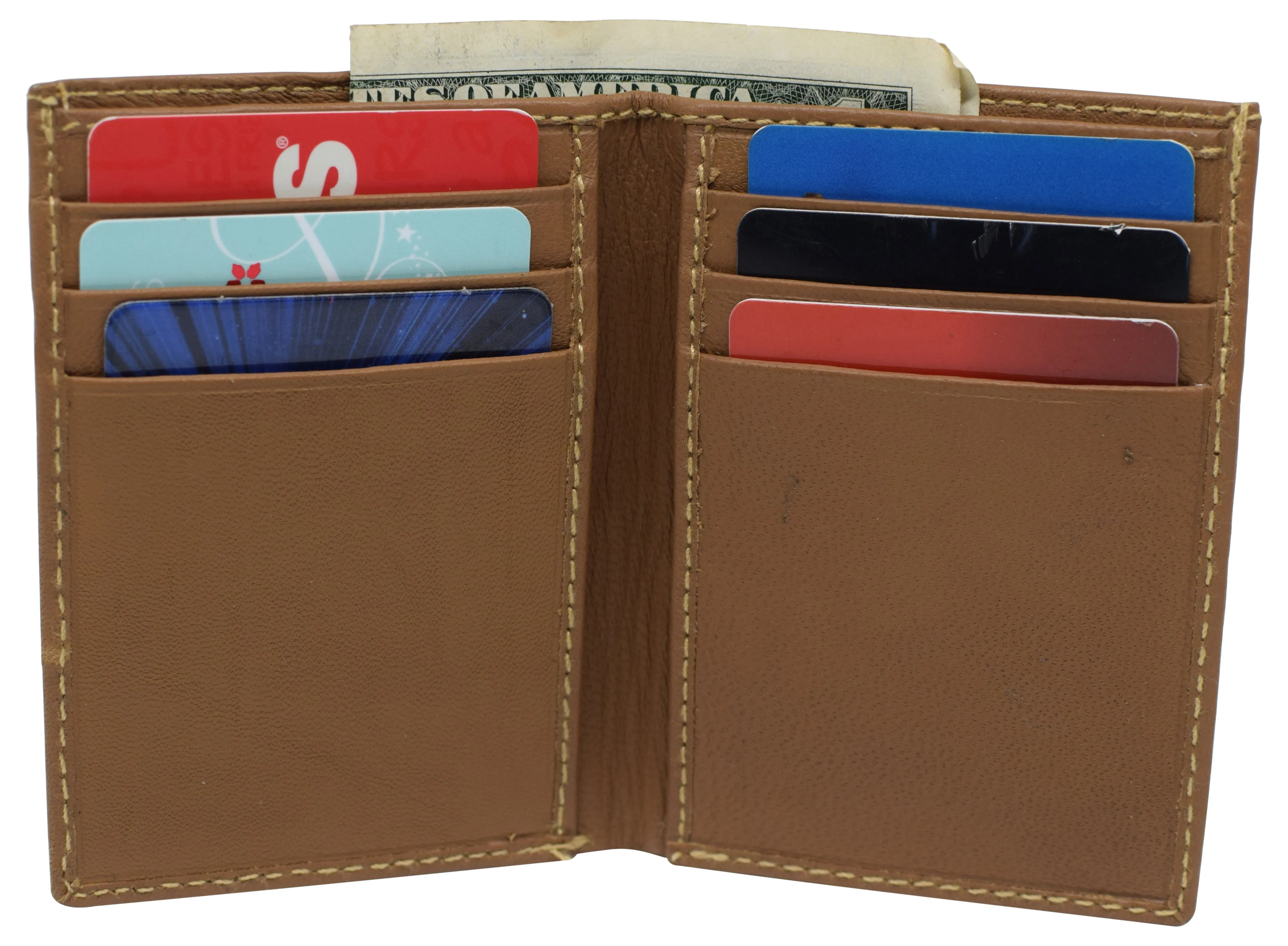Rfid Blocking Mens Slim Bifold Wallet Genuine Leather Front Pocket Multi Card Holder Tan Shop Grab Offer