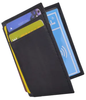 Rfid Blocking Mini Wallet Genuine Leather Slim Front Pocket Wallet Ultra Thin Credit Card Holder Sleeve With Id Windows Clearance Event Today