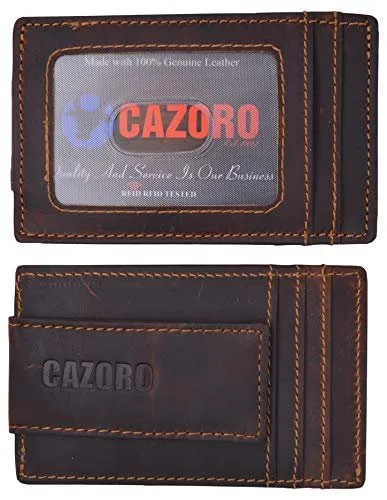 Rfid Blocking Money Clip Front Pocket Vintage Leather Strong Magnetic Slim Thin Wallet Todays Best Deal Hot Offer Frenzy