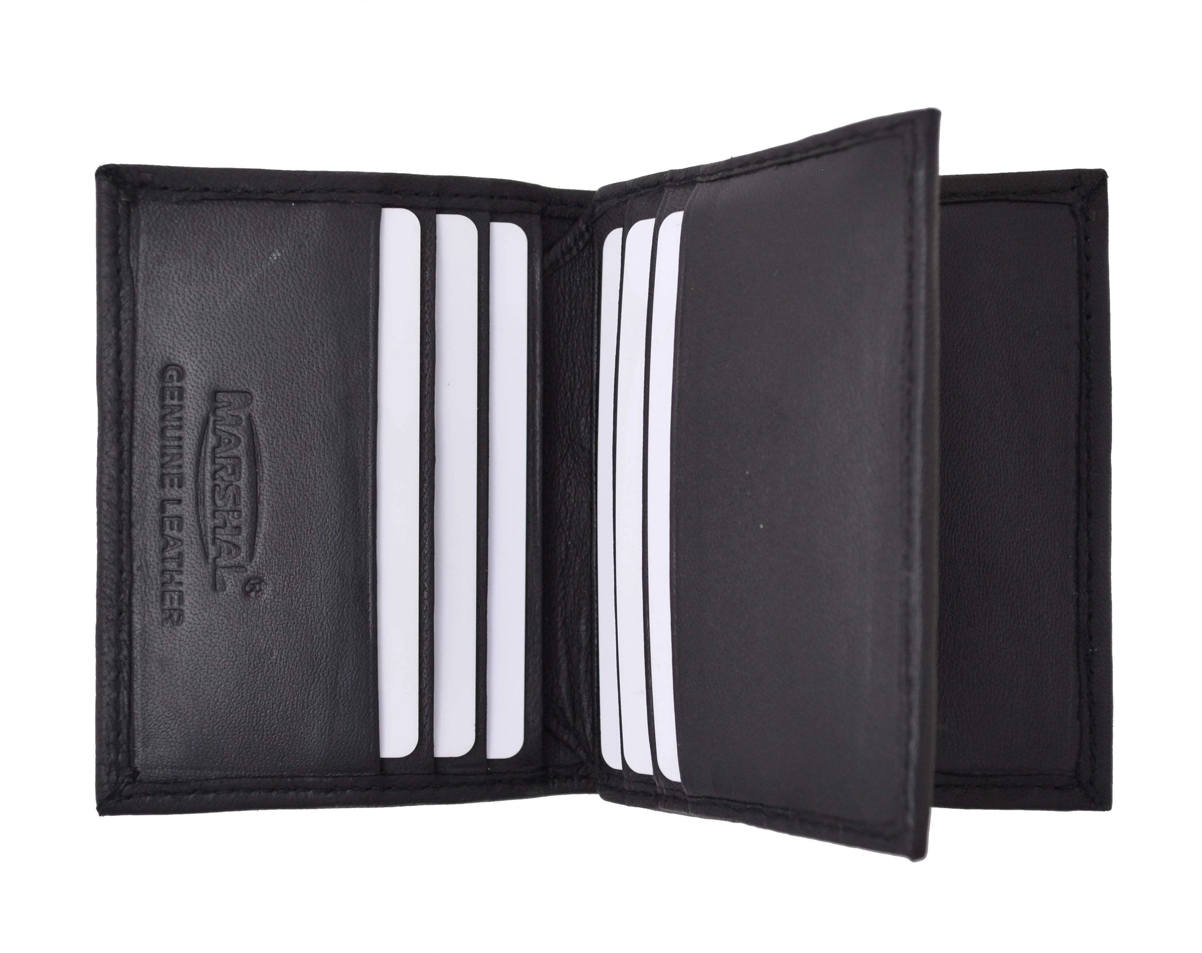 Rfid Blocking Premium Genuine Leather Multi Credit Card Holder Wallet With Center Flap Rfidp74 GiftWorthy Sale Today Only Offer
