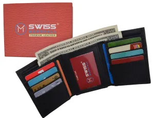 Rfid Blocking Premium Leather Black Classic Trifold Credit Card Id Wallet Box Biggest Savings Now Instant Deal Today