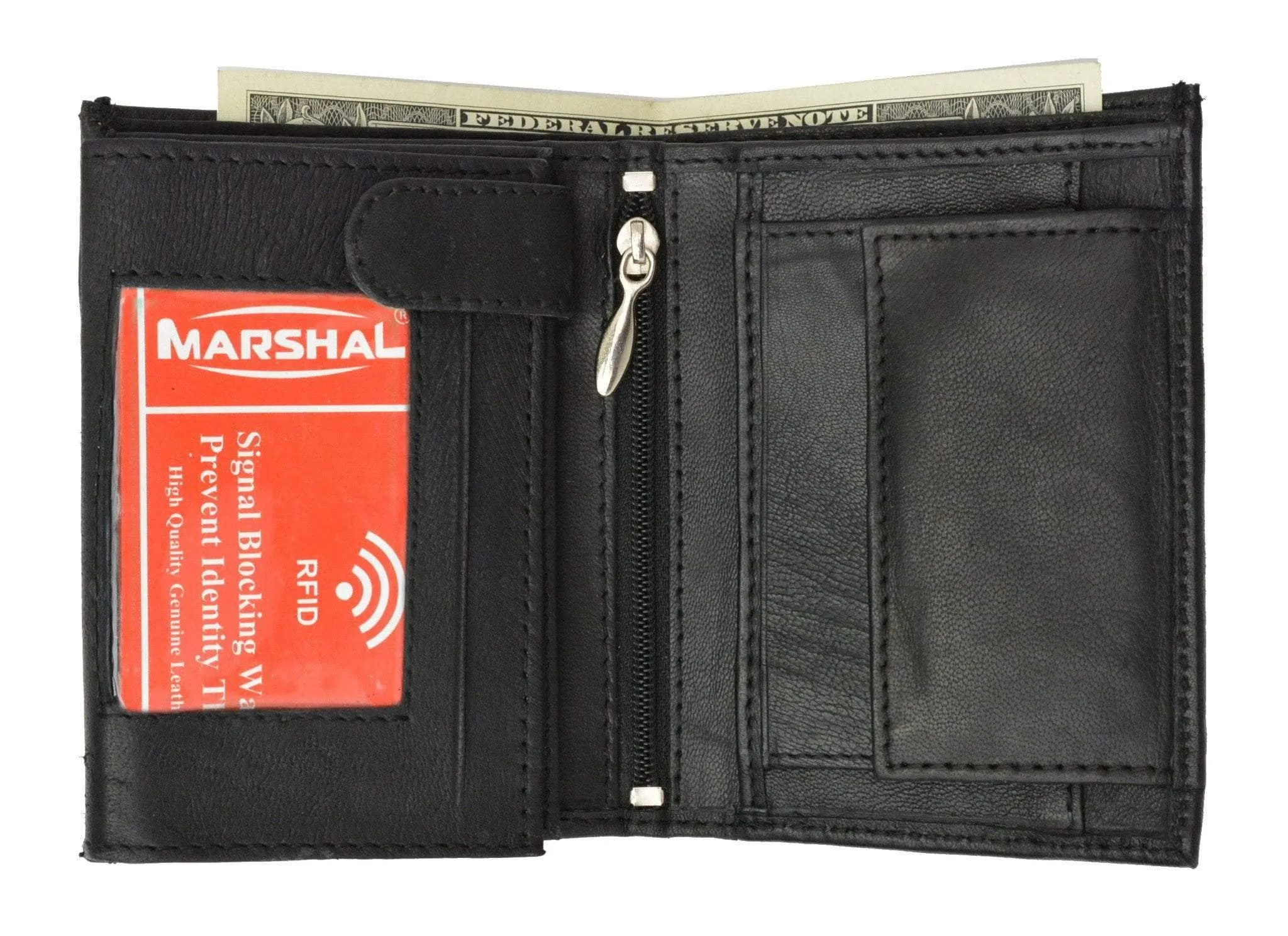 Perfect Gift Sale Limited Time Steal Rfid Blocking Premium Leather European Style Bifold Trifold Wallet With Id Window Rfid P 518 (C)
