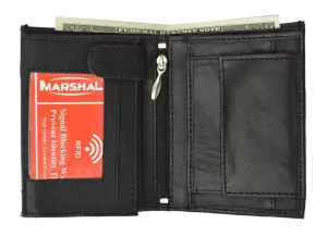 Perfect Gift Sale Limited Time Steal Rfid Blocking Premium Leather European Style Bifold Trifold Wallet With Id Window Rfid P 518 (C)