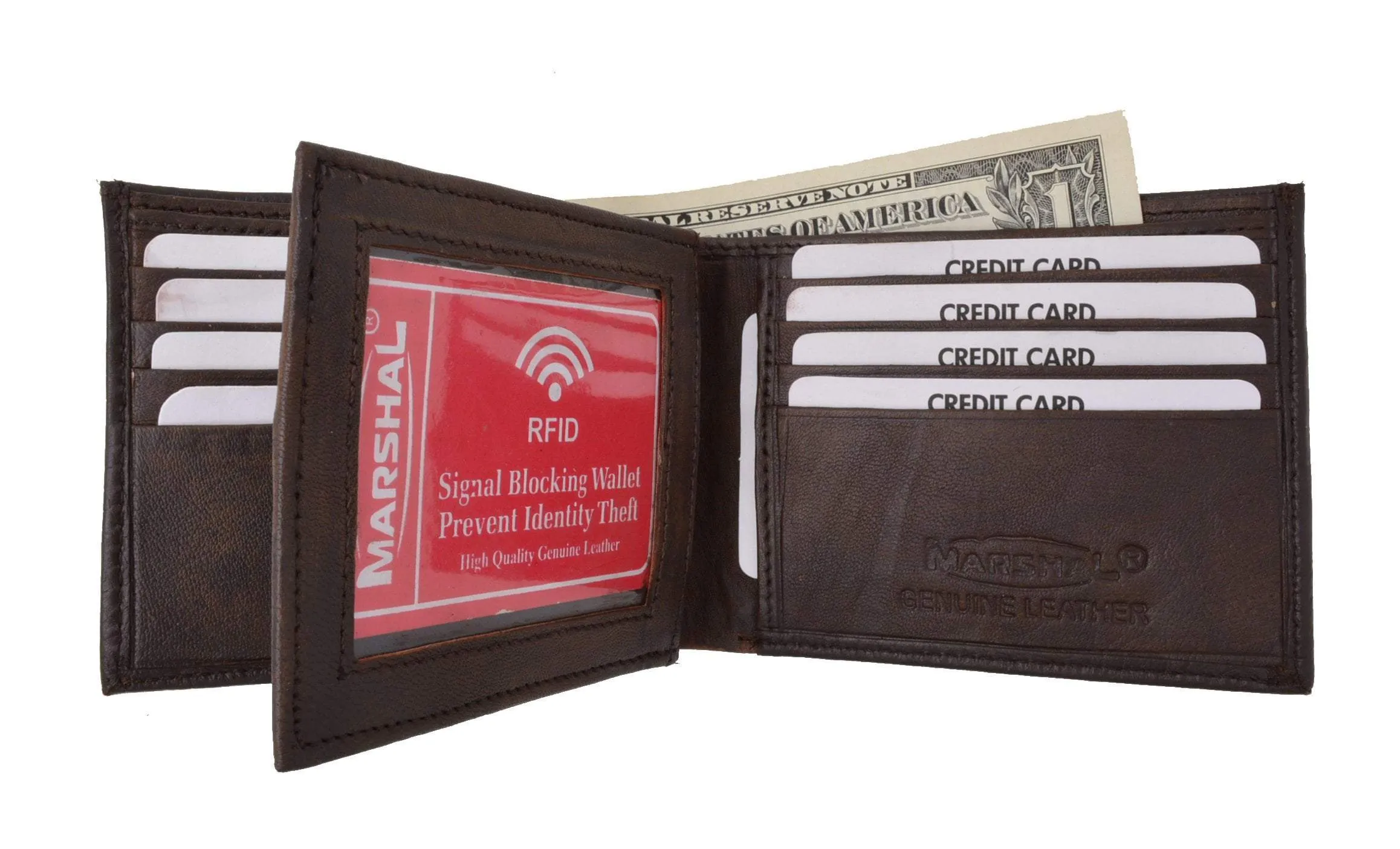 Hot Savings Alert Big Savings Alert Rfid Blocking Premium Soft Leather Croco Pattern  Men'S Multi-Card Compact Center Flip Bifold Wallet Rfidp52Cr (C)