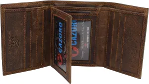 Instant Hot Deal Todays Special Picks Rfid Blocking Premium Vintage Leather Classic Trifold Credit Card Id Wallet For Men (Brown)