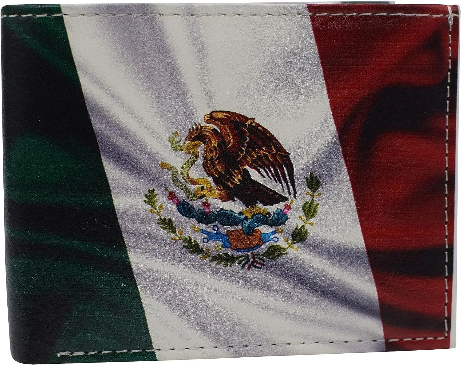Todays Steal Rfid Blocking Printed Mexican Flag Bifold Genuine Leather Mexico Wallet With Gift Box For Men