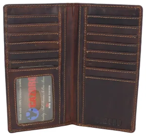 Rfid Blocking Slim Long Bifold Vintage Leather Id Credit Card Holder Long Wallet Surprise Discount Today