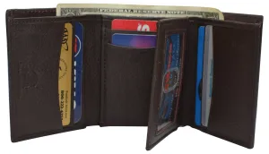 Shop Save Today Limited Time Hot Deal Rfid Blocking Trifold Wallets For Men Genuine Leather Extra Capacity Middle Flap Id Tri-Fold Men'S Wallet