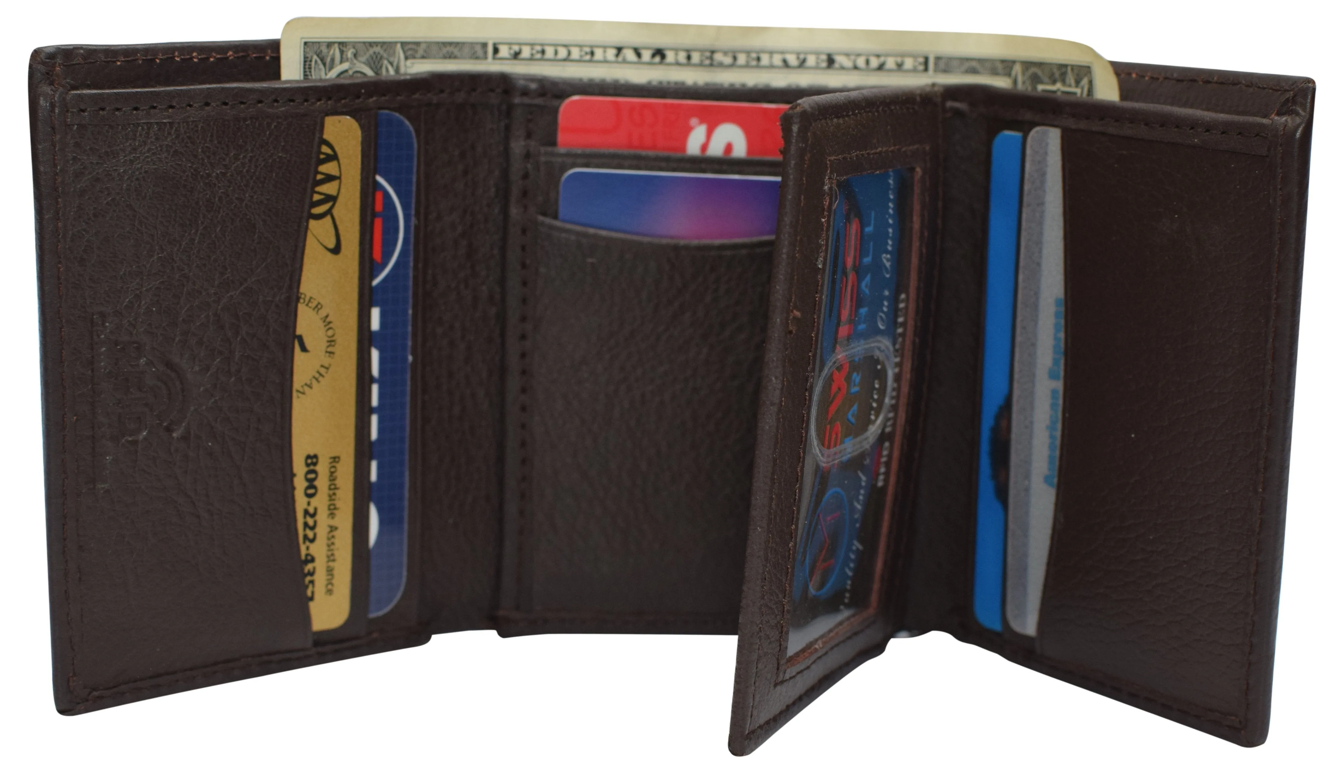 Shop Save Today Limited Time Hot Deal Rfid Blocking Trifold Wallets For Men Genuine Leather Extra Capacity Middle Flap Id Tri-Fold Men'S Wallet