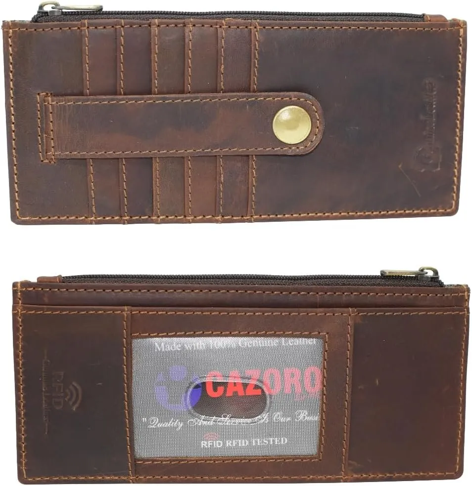 Rfid Blocking Women'S Wallet Vintage Leather All In One Card Case Holder Slim Wallet With A Card Protection Strap Last Chance Offer Clearance Alert Now