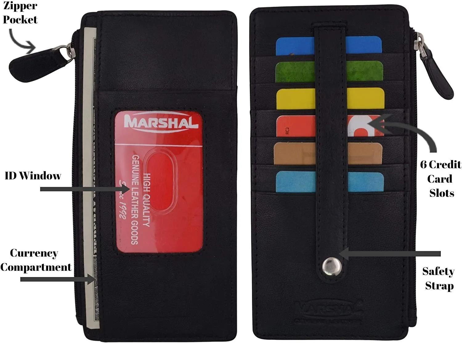 Rfid Blocking Women'S Wallet Vintage Leather All In One Card Case Holder Slim Wallet With A Card Protection Strap Instant Discount Clearance Sale