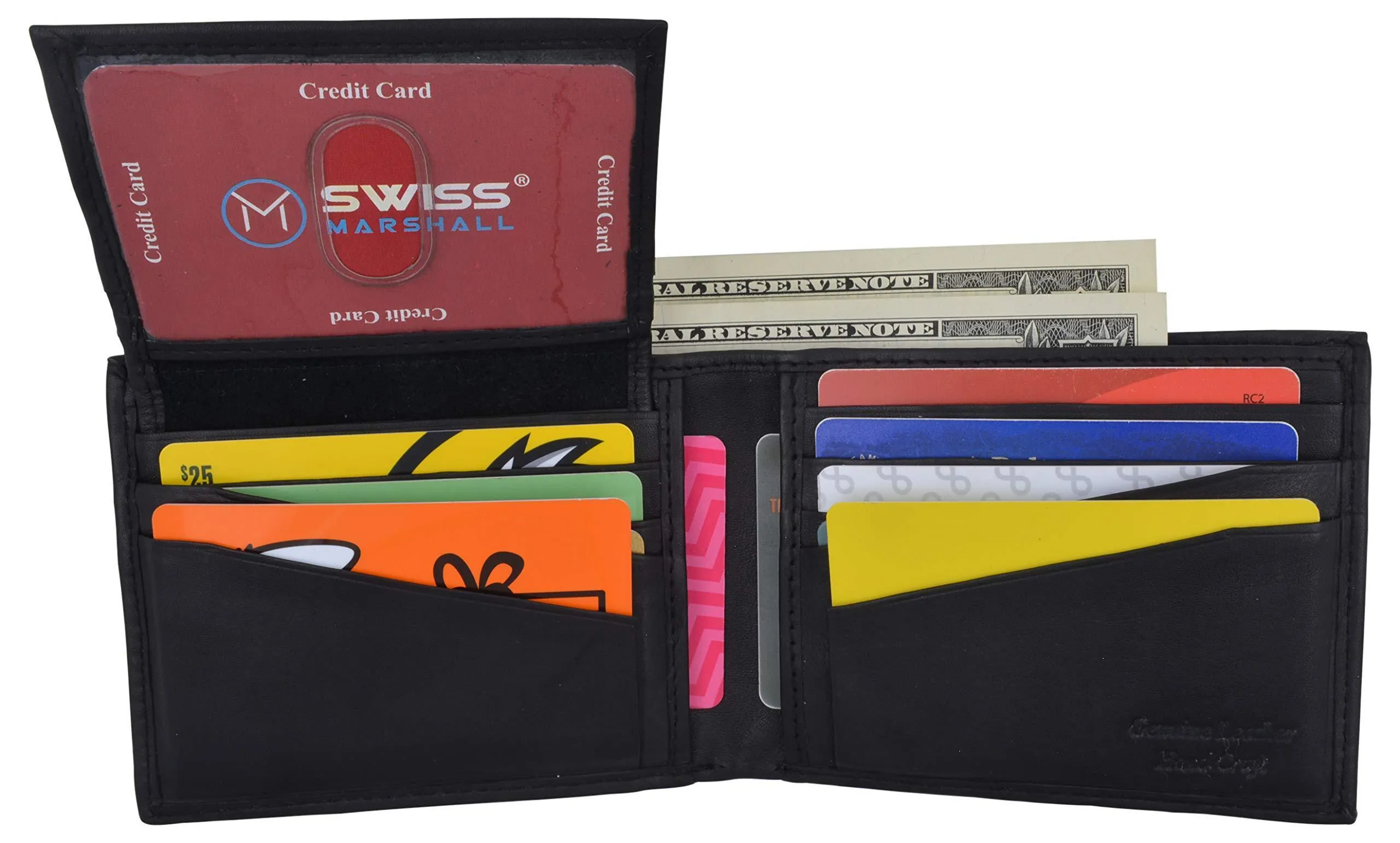 Rfid Cow Napa Leather Bifold Wallet With Removable 2 Id Windows & Card Holder Limited Time Offer
