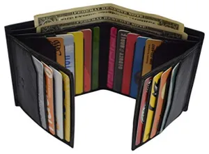 Shop the Best Deals Rfid Genuine Nappa Cow Leather Dual Credit Card Id Flap Bifold Mens Wallet Passcase
