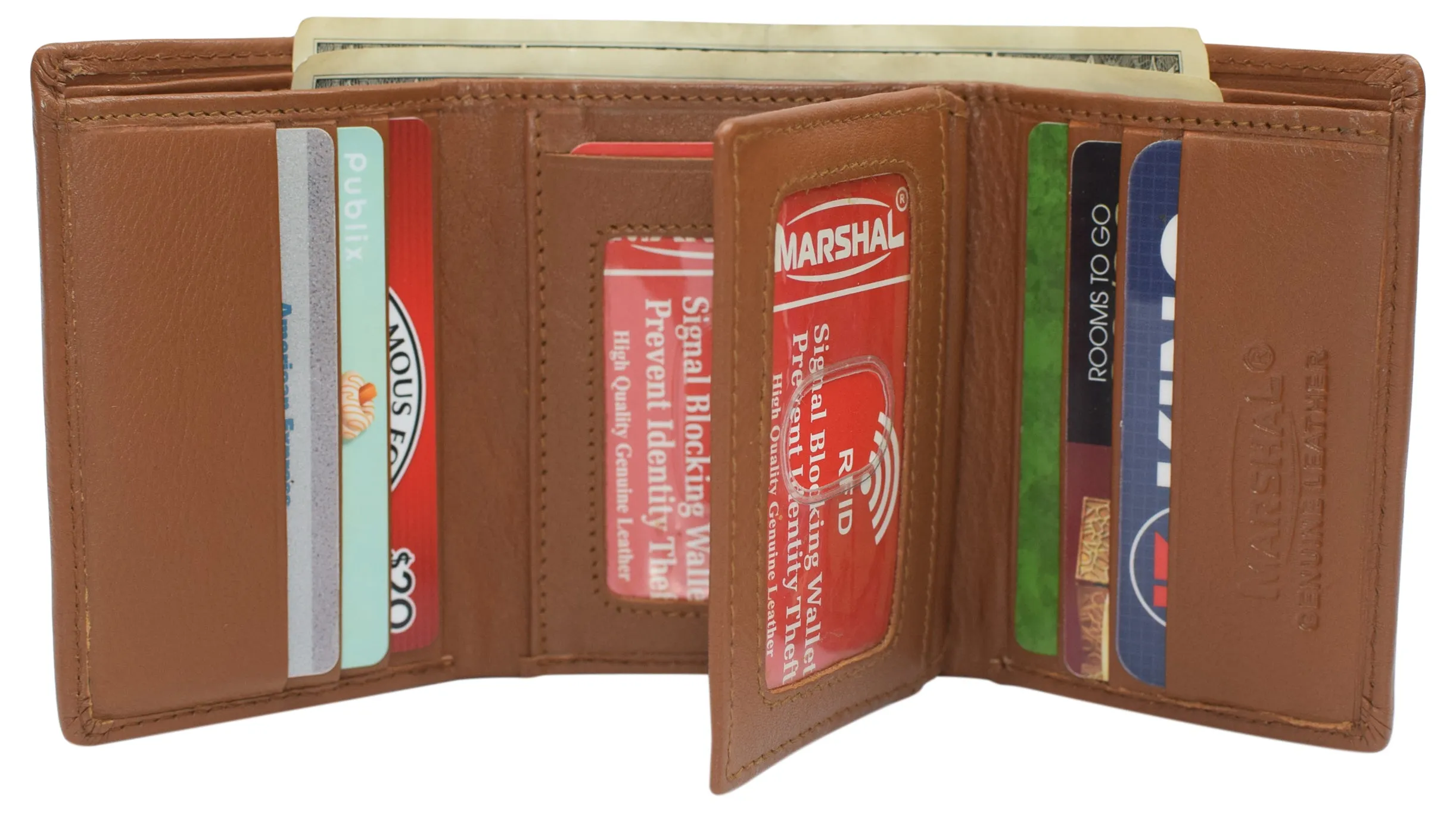 Weekend Flash Offer Rfid Leather Trifold Wallet With 9 Card Slots 2 Note Pocket & 2 Id Windows