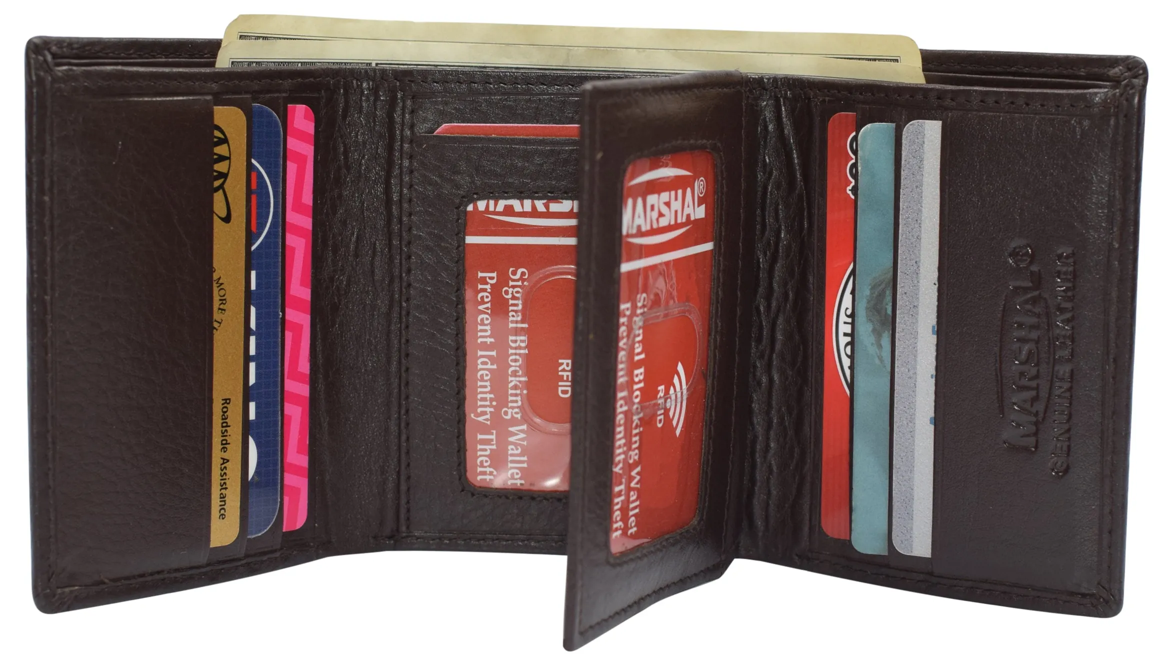 Flash Pick Today Today Only Steal Rfid Leather Trifold Wallet With 9 Card Slots 2 Note Pocket & 2 Id Windows