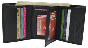 Limited Time Sale Rfid Leather Trifold Wallet With 9 Card Slots 2 Note Pocket & 2 Id Windows