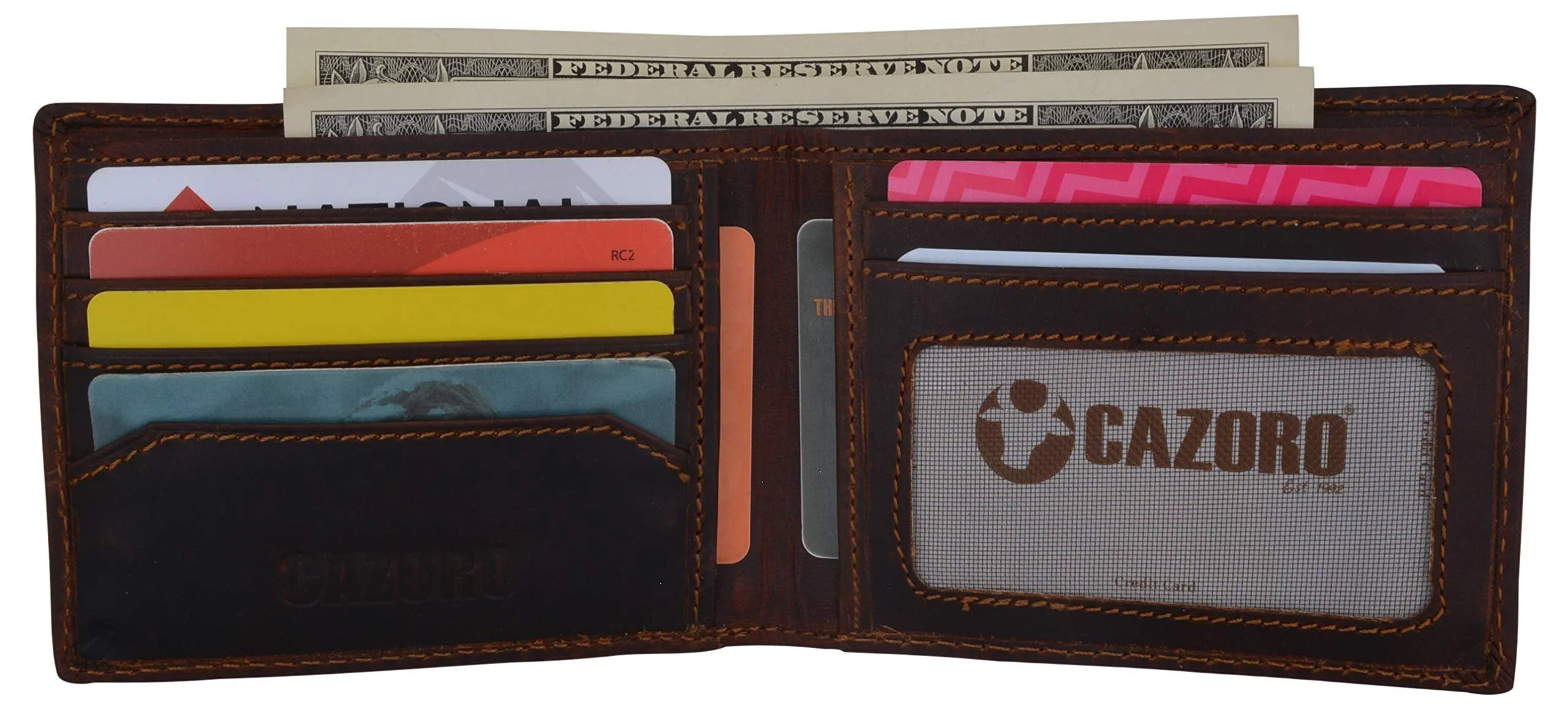 Limited Offer Alert Rfid Men'S Slim Classic Bifold Credit Card Id Premium Vintage Leather Wallet