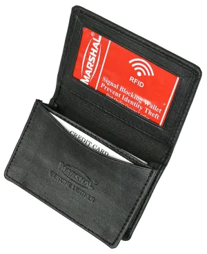 Rfid Mens Slim Front Pocket Wallet Genuine Leather Bifold Id/Credit Card Holder Special Deal Frenzy Limited Stock Offer