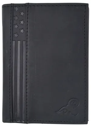 Weekend Specials Instant Discount Rfid Protected Mens Leather Wallet Bifold 2 Id Windows Double Bill Sections Usa Stars & Stripes