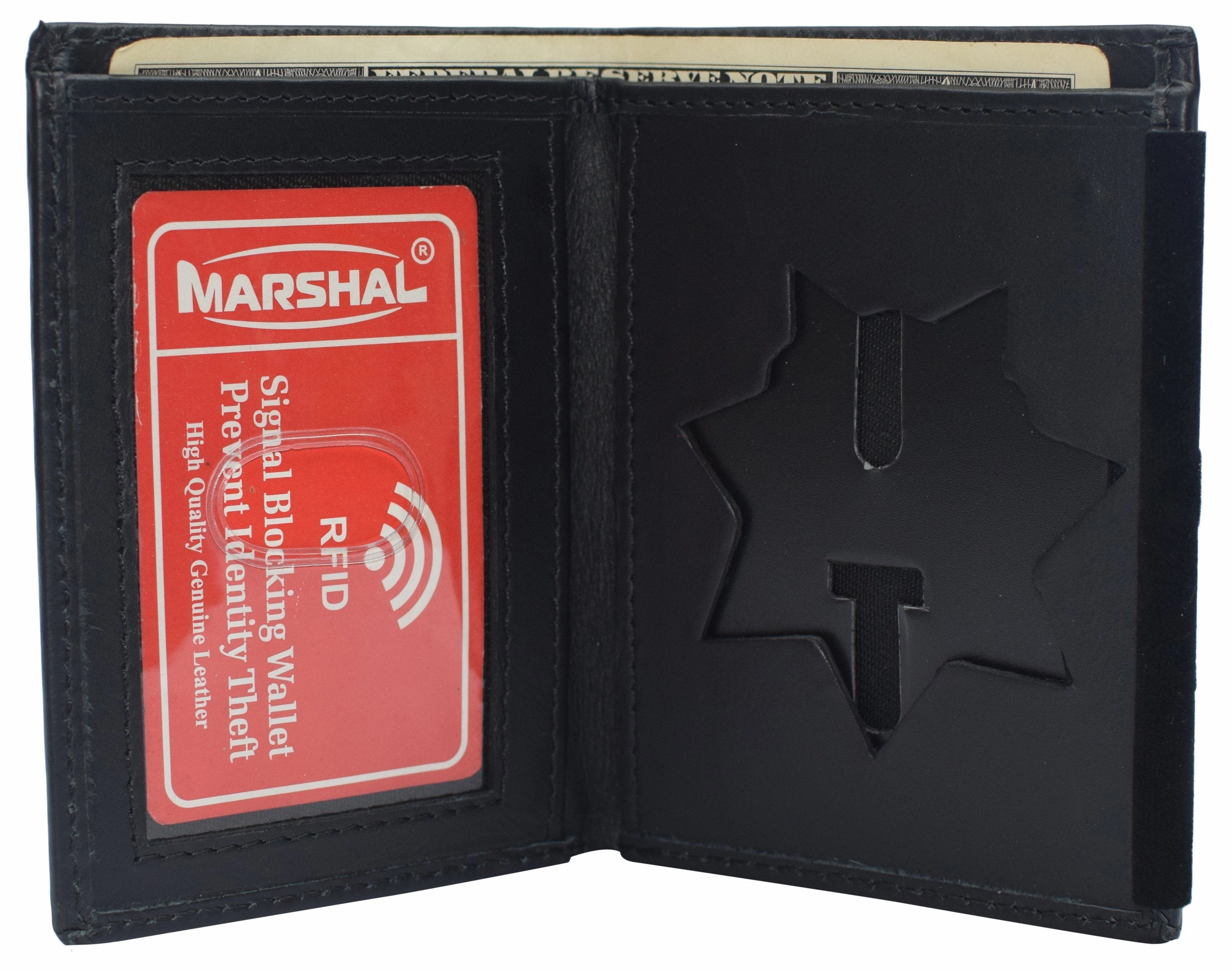 Shop Todays Picks Dont Miss Out Rfid Blocking 7 Point Start Badge Holder Genuine Leather Slim Id Wallet