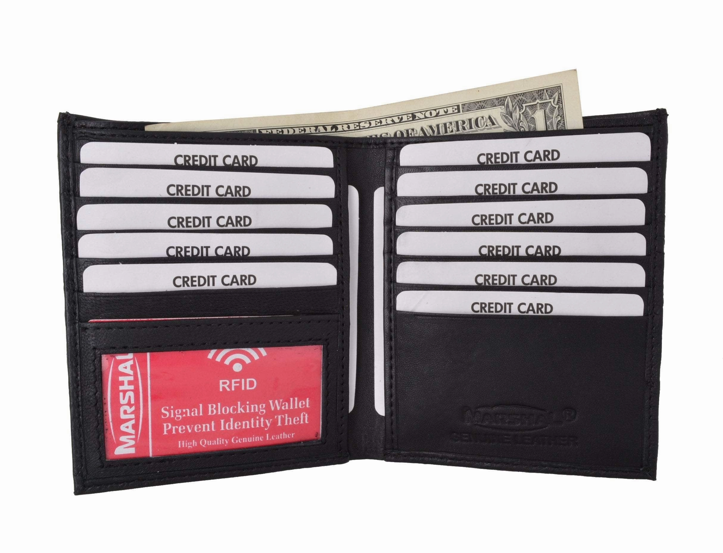 Special Online Offer Rfid Blocking Bifold Hipster Credit Card Wallet Premium Lambskin Crocodile Pattern Leather Rfidp2502Cr (C)