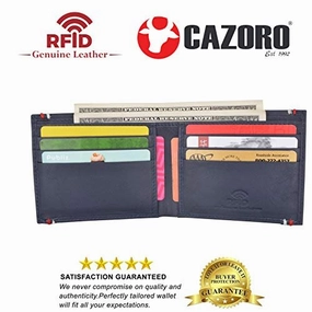 Rfid Blocking Bifold Soft Genuine Leather Wallet For Men Slim Thin Design Billfold Navy Blue Today Only Savings Online Exclusive Savings