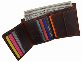 Today Only Special Weekend Sale Special Rfid Blocking Bifold Trifold Hybrid Crazy Horse Leather Mens Wallet By Cazoro
