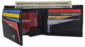 Today Only Discount Alert Rfid Blocking Bifold Wallets For Men Leather Credit Card Wallet 2 Id Windows & Snap Closure Security High Capacity