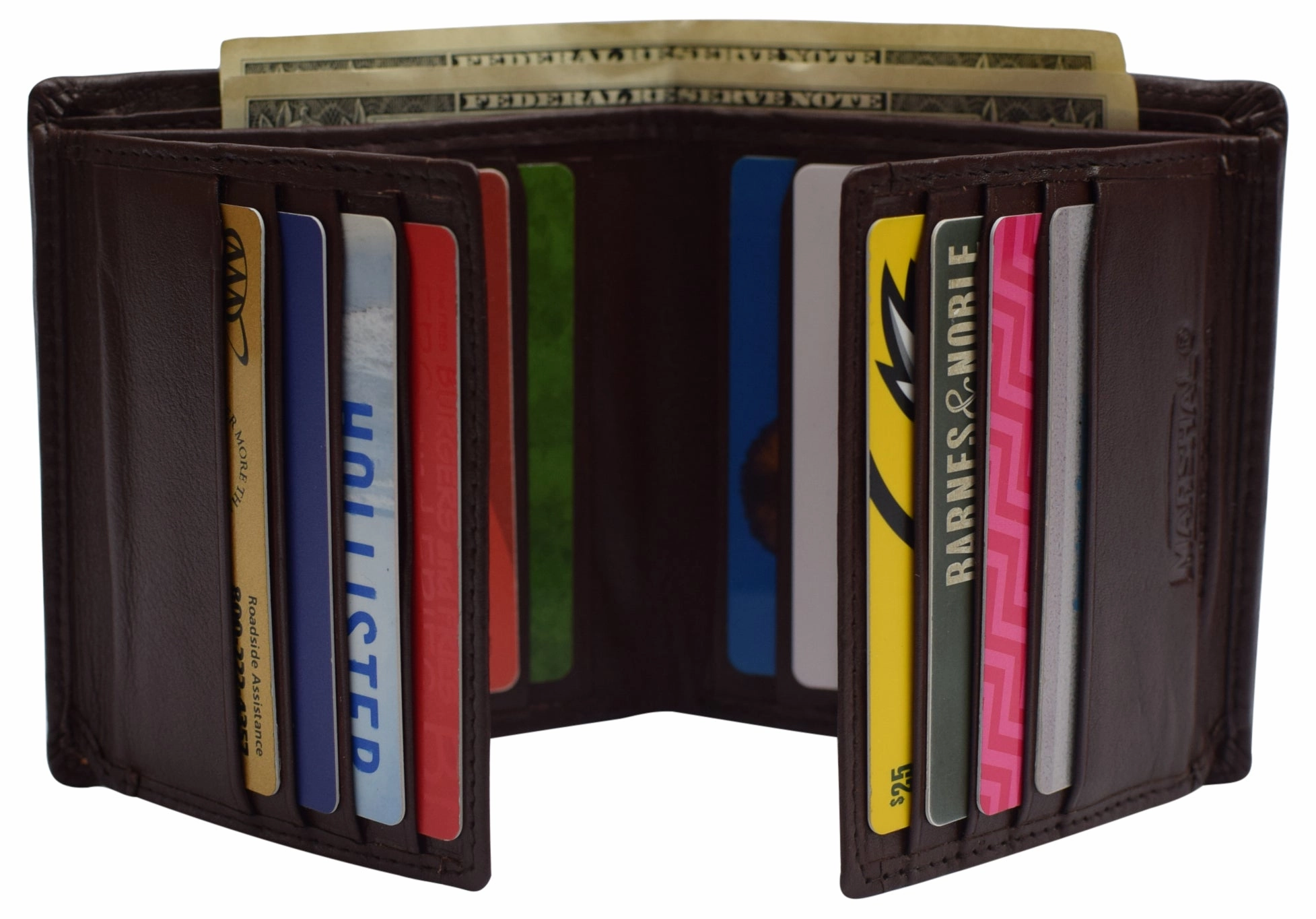 Rfid Blocking Genuine Leather Dual Credit Card Case Id Flap Bifold Mens Wallet Passcase Weekend Sale Special