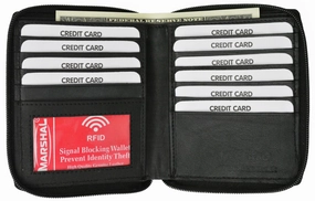 Rfid Blocking Men'S Hipster All Around Zipper Wallet By Marshal Today Only Offer