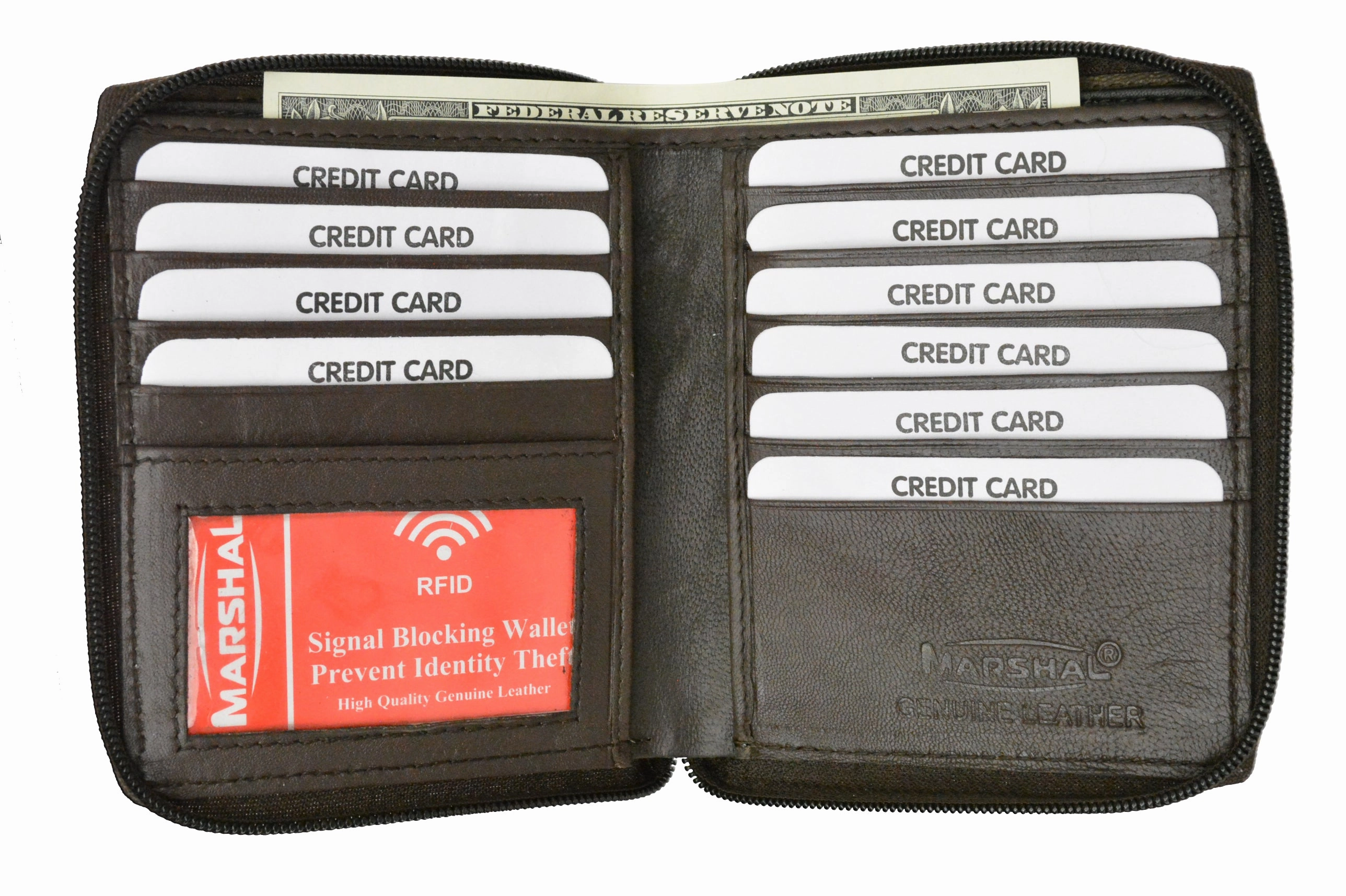 Today Only Offer Rfid Blocking Men'S Hipster All Around Zipper Wallet By Marshal