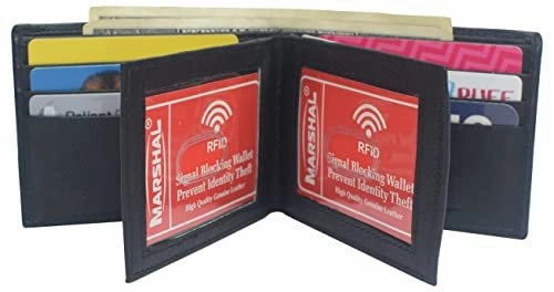 Special Price Offer Best Seller Discount Rfid Blocking Men'S Wallet Thick Large Bifold 9 Cards And 3 Id Windows